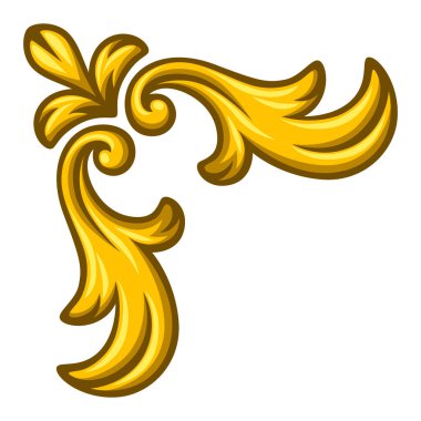 Barok tarzında çiçek köşesi. Dekoratif körling bitkisi. Vintage girdap kenarı.