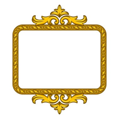 Barok tarzında bir çiçek çerçevesi. Dekoratif körling bitkisi. Vintage girdap motifi.