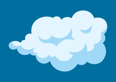 Dumanın çizgi film çizimi. Buhar, bulut ya da sisin komik görüntüsü. Tasarım için biçimlendirilmiş resim.