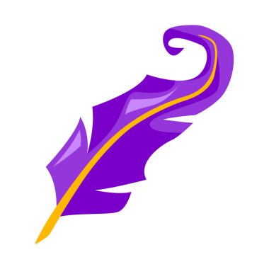 Sihirli tüy çizimi. Büyücülük simya gizemli unsuru. Simya büyücülüğü görüntüsü.