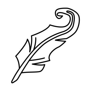 Sihirli tüy çizimi. Büyücülük simya gizemli unsuru. Simya büyücülüğü görüntüsü.