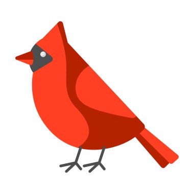 Mutlu Noeller kızıl kardinal. Çizgi film tarzında tatil objesi. Mutlu yıllar..