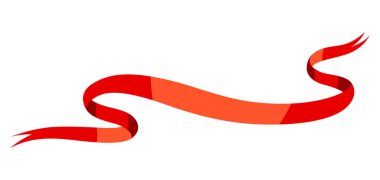 Kıvırcık kurdele. Güzel dekoratif zarif bant. Selamlama veya davet için dekorasyon.