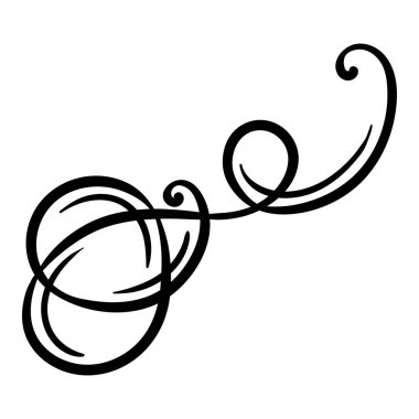 Vignette kıvrım elementi. Dekoratif kaligrafik ayırıcı veya çerçeve. Tek renkli retro girdap!.