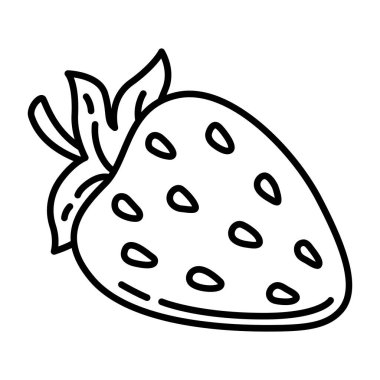 Çilek tasviri. Yemek tarifi ve menü ögesi için biçimlendirilmiş yiyecek nesnesi.