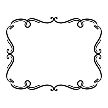 Vignette kıvrım elementi. Dekoratif kaligrafik ayırıcı veya çerçeve. Tek renkli retro girdap!.