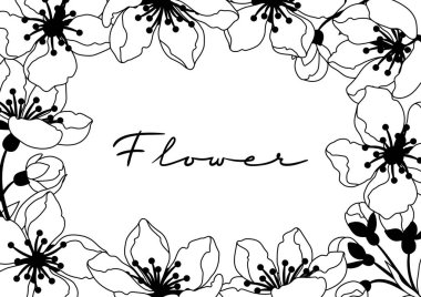 Bahar çiçekleriyle dolu bir arka plan. Elma, sakura veya kiraz çiçeği. Güzel dekoratif bitkiler. Doğal illüstrasyon.