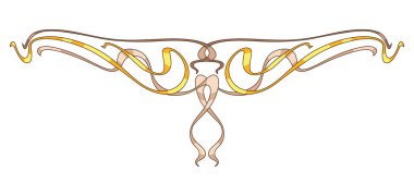 Sanatsal yenilik tarzında Vignette. Dekoratif kıvrım öğesi. Soyut geçmişe dönük tasarım.