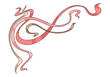 Yeni sanat tarzında köşe. Dekoratif kıvrım öğesi. Soyut geçmişe dönük tasarım.