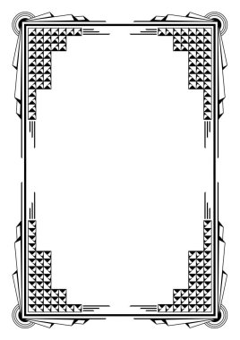 Yeni sanat tarzında çerçeve. Dekoratif geometrik element. Soyut geçmişe dönük tasarım.