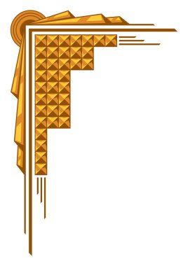 Yeni sanat tarzında köşe. Dekoratif geometrik element. Soyut geçmişe dönük tasarım.