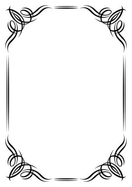 Vintage girdap iskeleti. Retro dekoratif körling vignette. Dekorasyon için klasik tasarım.