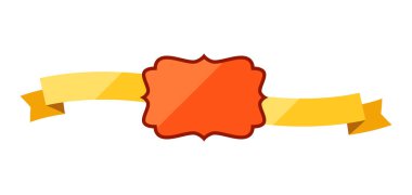 Kurdeleli rozet. Dekoratif soyut afiş. Dekorasyon ve tasarım için nesne.