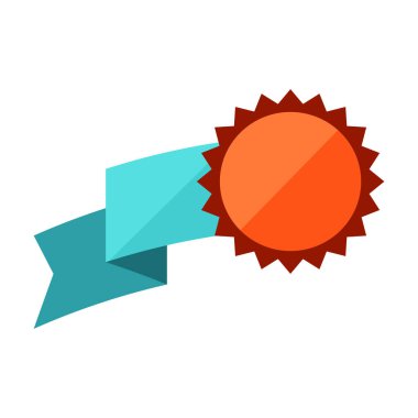 Kurdeleli rozet. Ödül, ödül ya da madalya. Dekorasyon ve tasarım için nesne.