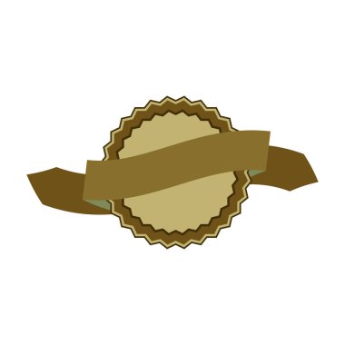 Kurdeleli rozet. Ödül, ödül ya da madalya. Dekorasyon ve tasarım için nesne.