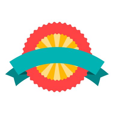 Kurdeleli rozet. Ödül, ödül ya da madalya. Dekorasyon ve tasarım için nesne.