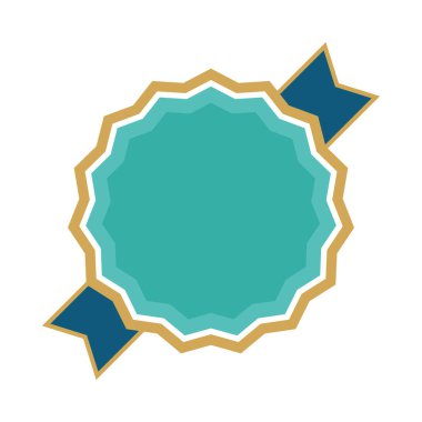 Kurdeleli rozet. Ödül, ödül ya da madalya. Dekorasyon ve tasarım için nesne.