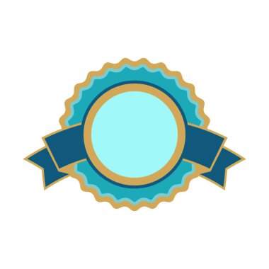 Kurdeleli rozet. Ödül, ödül ya da madalya. Dekorasyon ve tasarım için nesne.