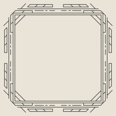 Çizgi geometrik çerçeve. Modern dekoratif kıvrımlı arka plan. Dekorasyon için klasik tasarım.