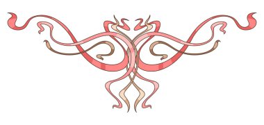 Sanatsal yenilik tarzında Vignette. Dekoratif kıvrım öğesi. Soyut geçmişe dönük tasarım.