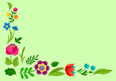 Güzel çiçekli bir arka plan. Güzel dekoratif doğal bitki, tomurcuk ve yapraklar..