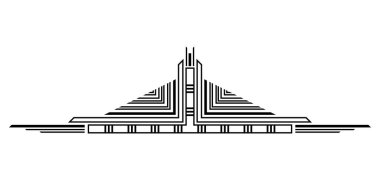 Sanat dekorasyonu, yeni moda tarzında. Dekoratif geometrik element. Soyut geçmişe dönük tasarım.