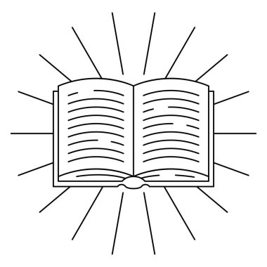 Açık kitap tasvirleri. Eğitim ve okul için görüntü. Dijital kitaplık ögesi.