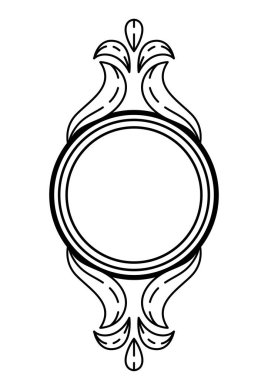 Barok tarzında bir çiçek çerçevesi. Dekoratif körling bitkisi. Vintage girdap motifi.