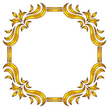 Barok tarzında bir çiçek çerçevesi. Dekoratif körling bitkisi. Vintage girdap motifi.