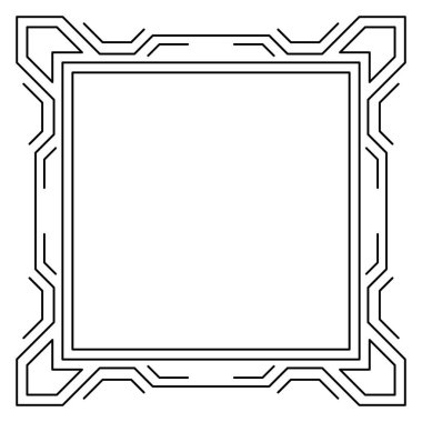 Çizgi geometrik çerçeve. Modern dekoratif doğrusal arka plan. Dekorasyon için klasik tasarım.