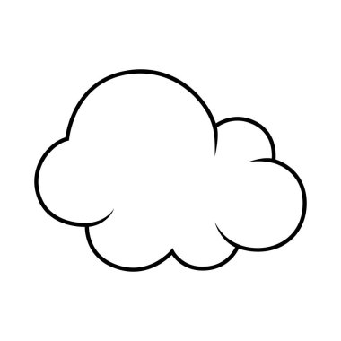Bulut tasviri. Bulutlu gökyüzünün sevimli karikatürü. Biçimlendirilmiş nesne.