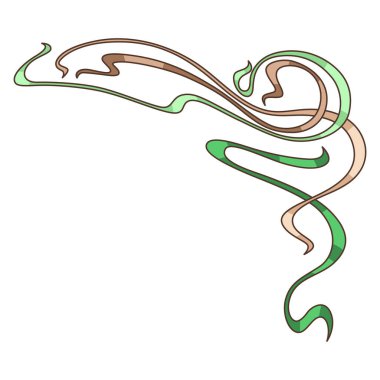 Yeni sanat tarzında köşe. Dekoratif kıvrım öğesi. Soyut geçmişe dönük tasarım.