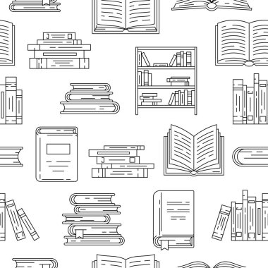 Kitaplı desen. Eğitim ve okul için görüntü. Dijital kitaplık ögesi.