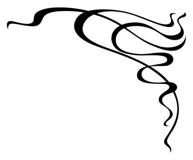 Yeni sanat tarzında köşe. Dekoratif kıvrım öğesi. Soyut geçmişe dönük tasarım.