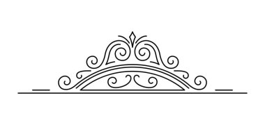 Çizgi kıvrım elemanı. Modern dekoratif doğrusal ayırıcı. Dekorasyon için klasik tasarım.