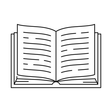 Açık kitap tasvirleri. Eğitim ve okul için görüntü. Dijital kitaplık ögesi.