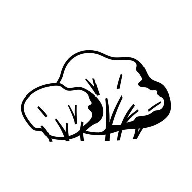 Yapraklı stilize çalılar. Doğal yaz ya da bahar imajı. Tasarım illüstrasyonu.