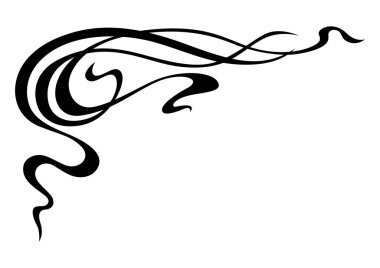 Yeni sanat tarzında köşe. Dekoratif kıvrım öğesi. Soyut geçmişe dönük tasarım.