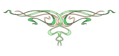 Sanatsal yenilik tarzında Vignette. Dekoratif kıvrım öğesi. Soyut geçmişe dönük tasarım.