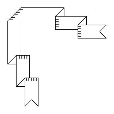 Kurdele köşesi tasviri. Dekoratif soyut afiş. Modern dekoratif doğrusal öge.