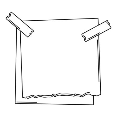 Yapışkan bantlı kağıt bir not. Hatırlatmak için çerçeve ya da arkaplan. Doğrusal biçim.