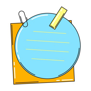 Raptiyeli kağıt bir not. Hatırlatmak için çerçeve ya da arkaplan. Doğrusal biçim.