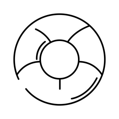 Yüzme yüzüğünün resmi. Tatil ya da yolculuk malzemesi. Biçimlendirilmiş nesne.