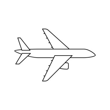 Uçak ikonu. Hava yolculuğu ve turizm ürünleri. İyi yolculuklar..