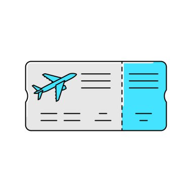 Biniş kartı simgesi. Hava yolculuğu ve turizm ürünleri. İyi yolculuklar..