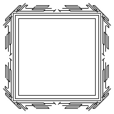 Çizgi geometrik çerçeve. Kabile etnik dekoratif arka planı. Dekorasyon için klasik tasarım.