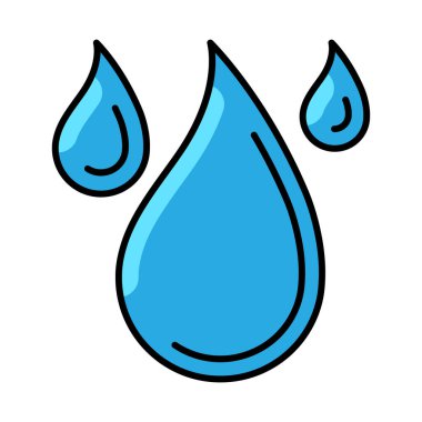 Su damlaları ikon. Su ya da sıvı ince çizgi çizimi. tasarım için doğrusal resim.