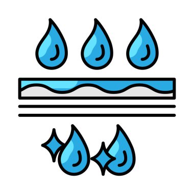 Su süzme ikonu. Su ya da sıvı ince çizgi çizimi. tasarım için doğrusal resim.