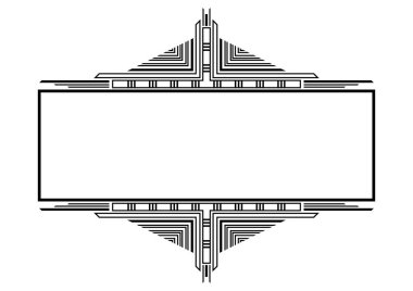 Yeni sanat tarzında çerçeve. Dekoratif geometrik element. Soyut geçmişe dönük tasarım.