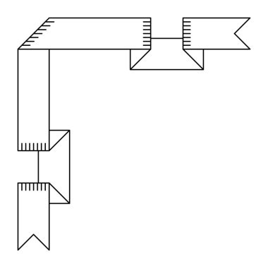 Kurdele köşesi tasviri. Dekoratif soyut afiş. Modern dekoratif doğrusal öge.
